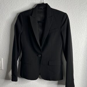Theory Classic Black Jacket tailored fit size 0 office, classic, career